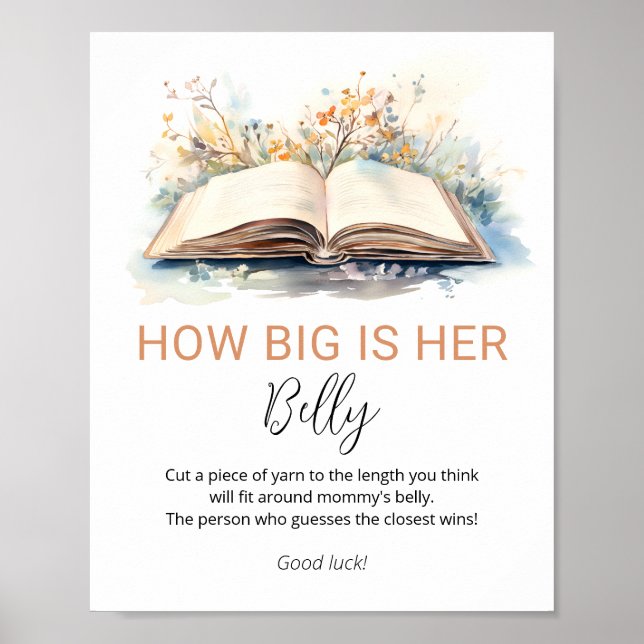 New Chapter How Big is her Belly Baby Shower Game Poster (Front)