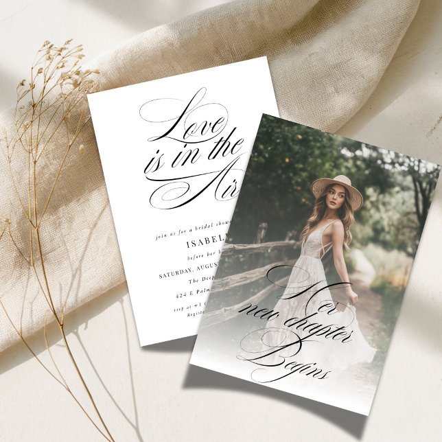 New Chapter Love is in the Air Bridal Shower Photo Invitation (Creator Uploaded)