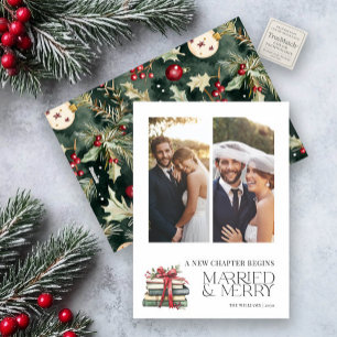 New Chapter Married & Merry Newlywed Bow 2 Photo Holiday Card