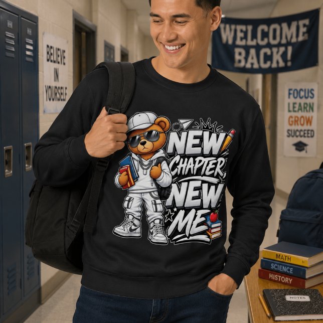 new chapter new me for backing to school sweatshirt (Creator Uploaded)