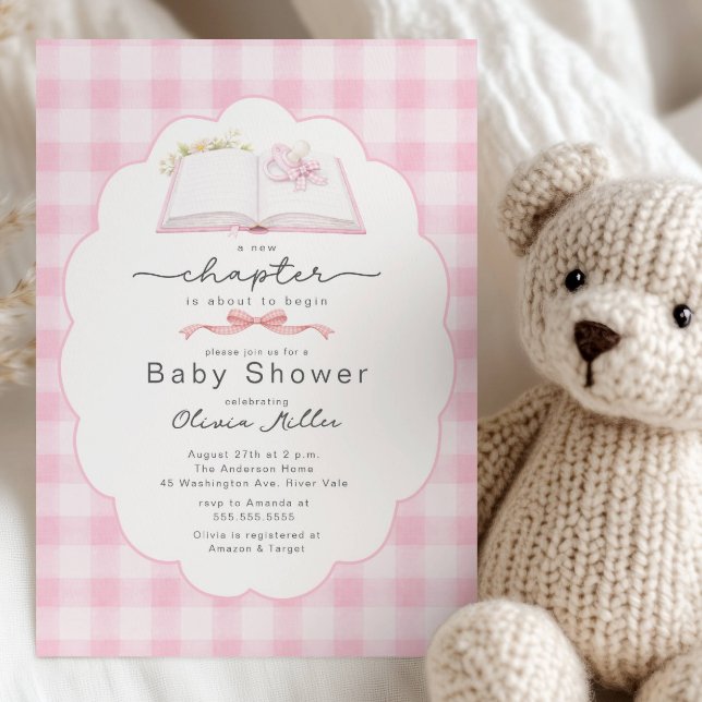 New Chapter Pink Book Baby Shower Invite (Creator Uploaded)
