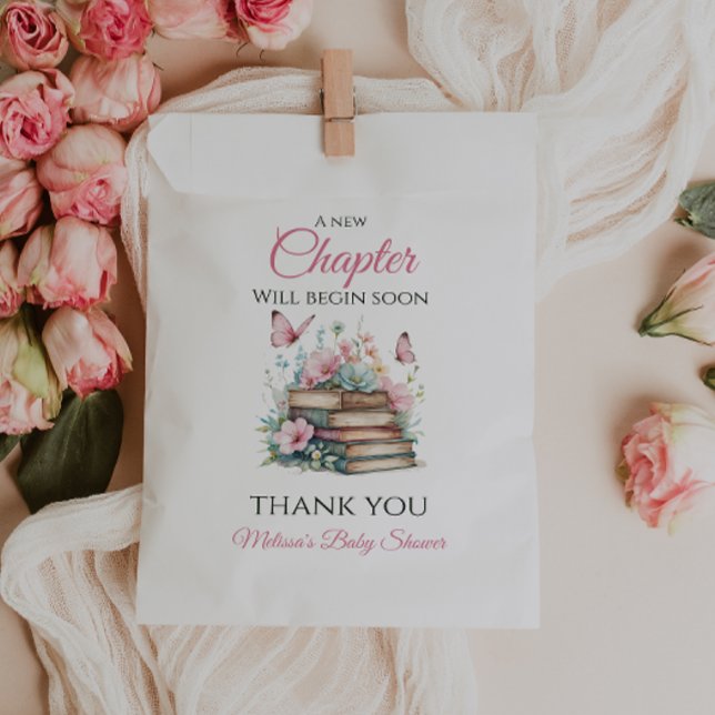 New Chapter Pink Girl Storybook Book Baby Shower Favour Bag (Creator Uploaded)