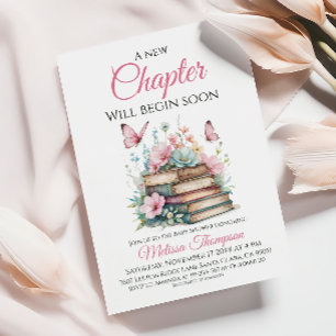 New Chapter Pink Girl Storybook Book Baby Shower Invitation