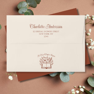New Chapter Script Bridal Shower Return Address Envelope