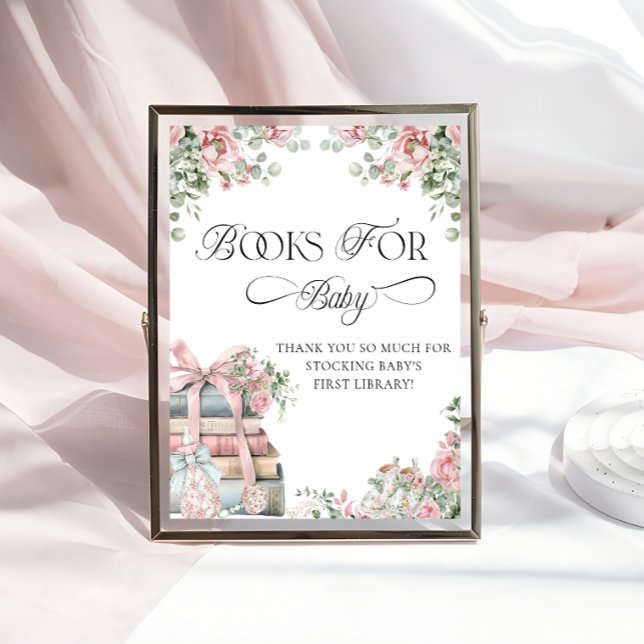 New Chapter Storybook Bow Floral Books for Baby  Poster (Creator Uploaded)