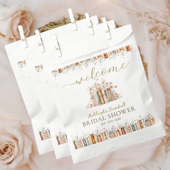 New Chapter Storybook Floral Bridal Shower  Favour Bag (Creator Uploaded)