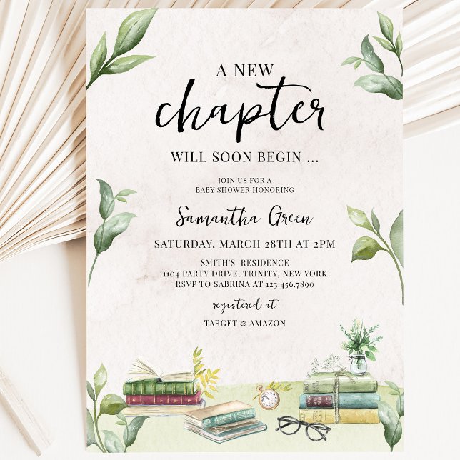 New Chapter Will Soon Begin Baby Shower Invitation (Creator Uploaded)