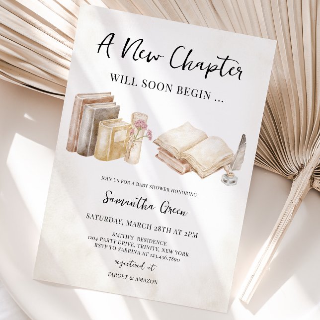 New Chapter Will Soon Begin Baby Shower Invitation (Creator Uploaded)