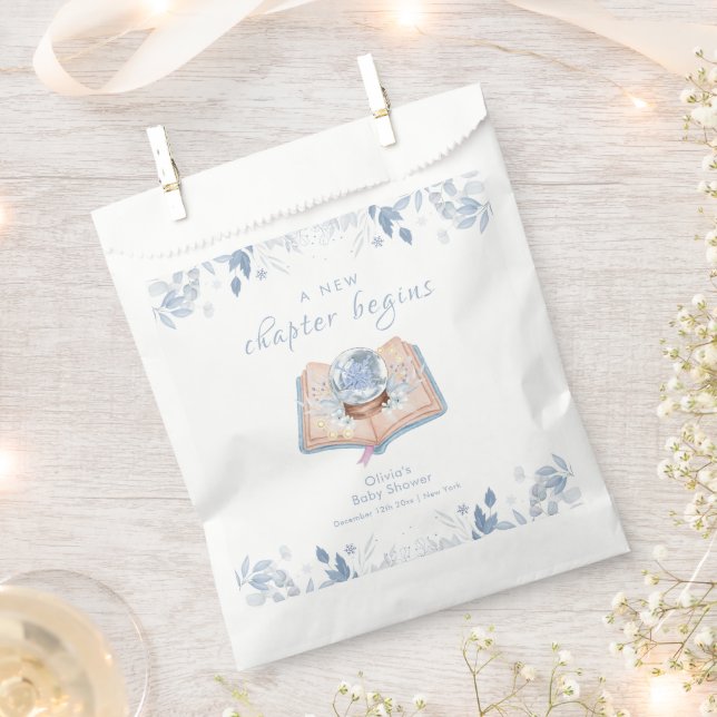 New Chapter Winter Floral Snowball Baby Shower  Favour Bag (Clipped)