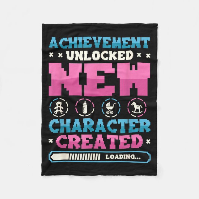 New Character D Gamer Pregnancy Announcement  Fleece Blanket (Front)