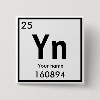 New chemical Element 15 Cm Square Badge