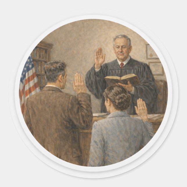 New Citizen Oath Ceremony – Round Sticker (Front)