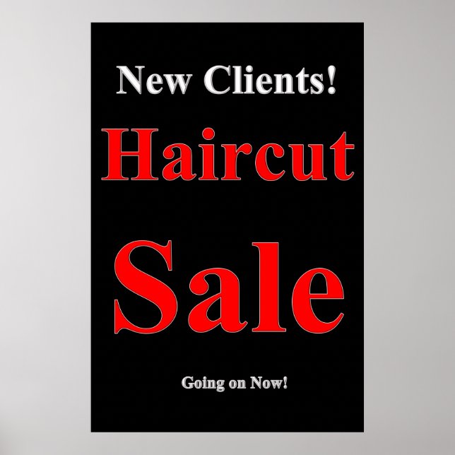 New Clients Haircut Sale Beauty Salon Poster (Front)
