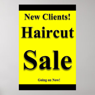 New Clients Haircut Sale Beauty Salon Poster