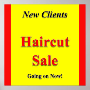 New Clients Haircut Sale Poster Matte