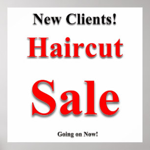 New Clients Haircut Sale Poster Matte
