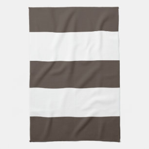New Cocoa Brown & White Stripe Kitchen Towel Gift
