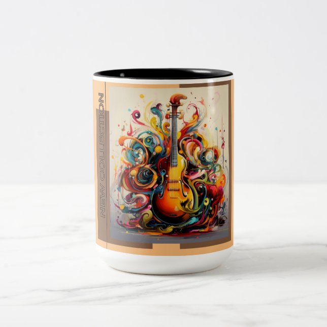 New Collection Musical Art Two-Tone Coffee Mug (Center)