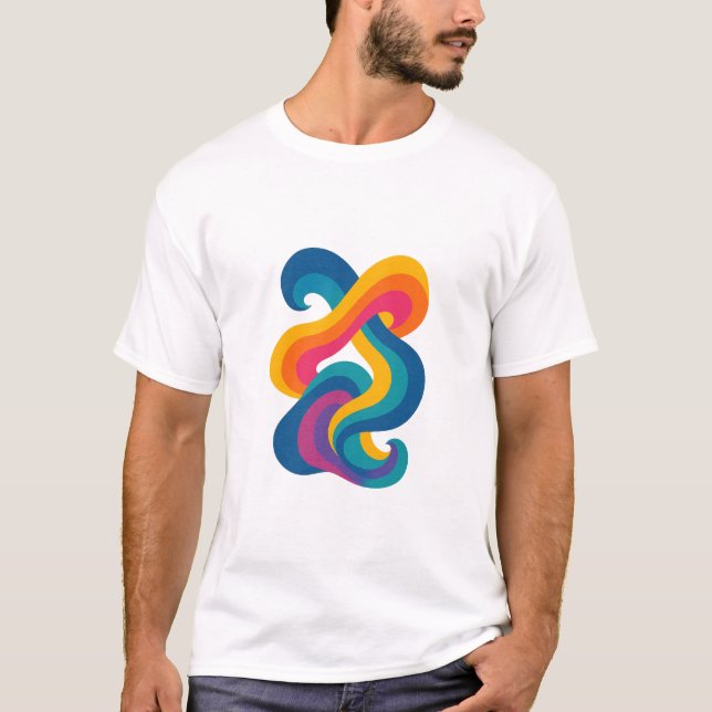 New Colourful Abstract Design T-Shirt (Front)