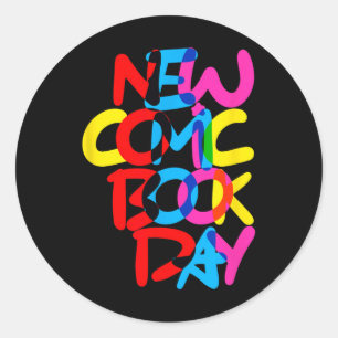 New Comic Book Day (overlap)  Classic Round Sticker
