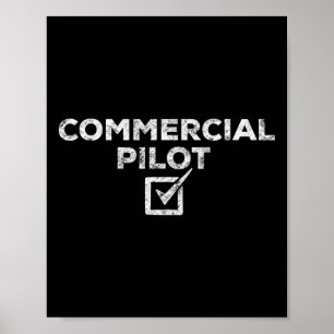 New Commercial Pilot Check Box Gift Poster