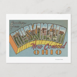 New Concord, Ohio - Muskingum County Postcard
