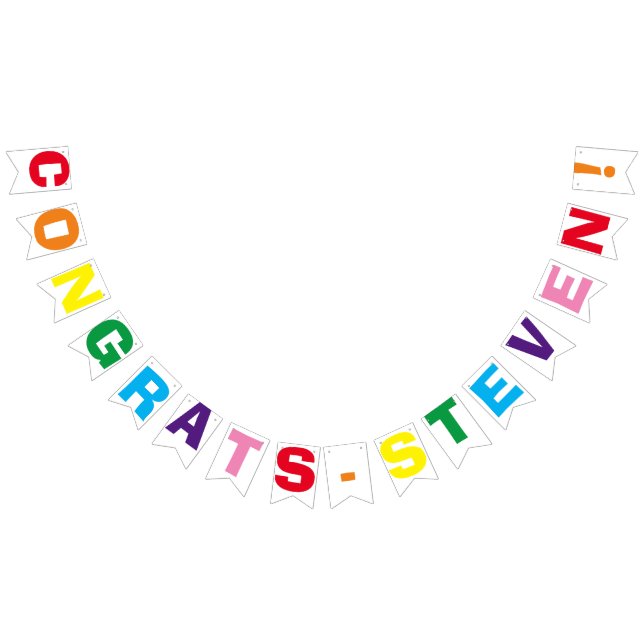 NEW! Congrats Party Banner - 16 Flags and String (All)