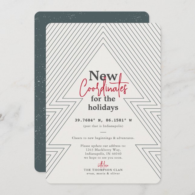 New Coordinates Green Holiday Moving Announcement (Front/Back)