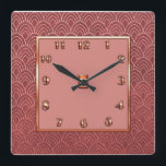 New Copper Style Art Deco Square Wall Clock<br><div class="desc">I have created a new square wall clock in copper colours,  with an Art Deco patterned border. This clock looks elegant and could fit with sympathetic decor colours. in your home. Something slightly different but sophisticated.</div>