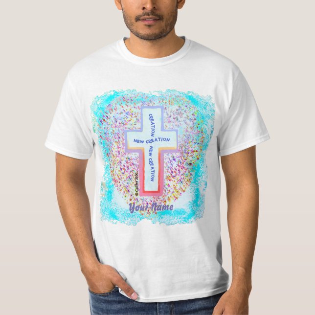 New Creation Christian Cross  T-Shirt (Front)