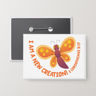 New creation cute butterfly cartoon bible verse
