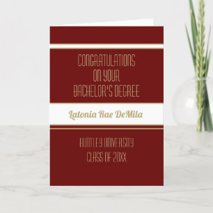 New! Custom bachelor's degree graduation card