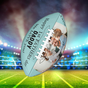  New Dad 1st Fathers Day Blue Football Personalise
