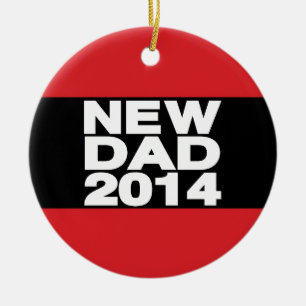 New Dad 2014 Lg Red Ceramic Tree Decoration