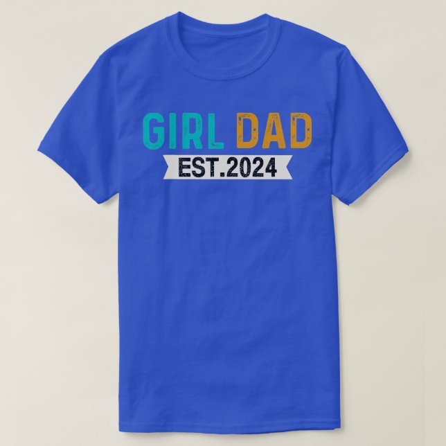 New Dad 2024 Pregnancy Announcement For Girl Dads T-Shirt (Design Front)