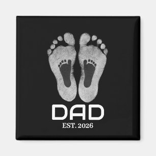 New Dad Baby Footprints Established Date  Magnet