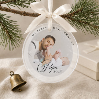 New Dad Christmas Gift Personalised Papa First Ornament