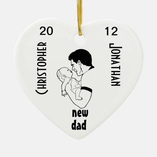 New Dad - Customisable Ceramic Ornament (Front)