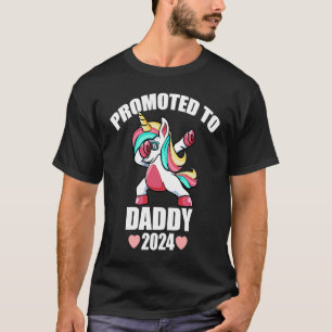 New Dad Dabbing Unicorn Men's Promoted To Daddy 2 T-Shirt