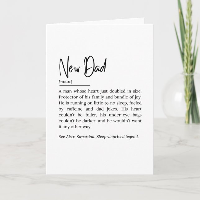 New Dad Definition – Funny and Heartwarming Quote Card (Front)