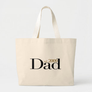 New Dad Est 2009 Large Tote Bag