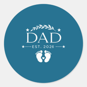 New dad est. 2026 fathers day first time dad classic round sticker