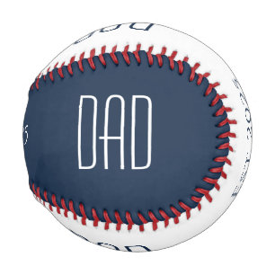 New Dad Father's Day Simple Minimalist Blue White Baseball