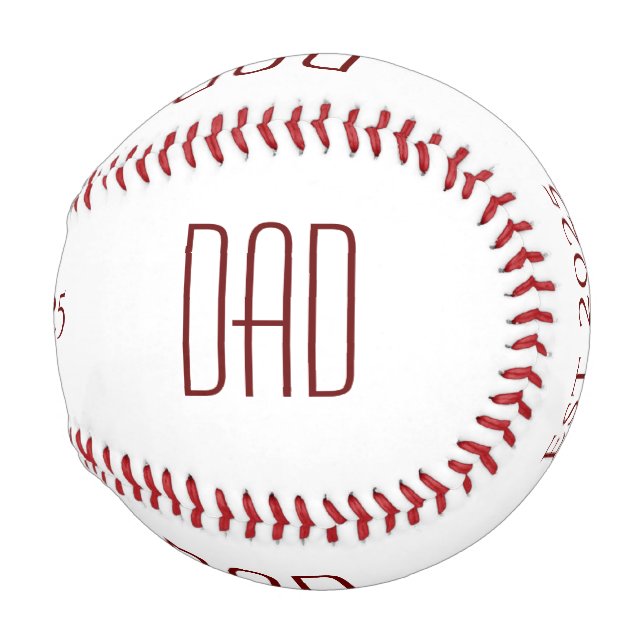New Dad Father's Day Simple Red Typography    Baseball (Front Right)