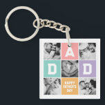 New Dad First Father's Day Family Photo Grid Key Ring<br><div class="desc">Personalised Father's Day gift for your dad to celebrate Father's Day. Whether it's for a new dad, stepdad, old and classic dad, or dad-to-be, the custom text function will get you covered. You can change the text to your desired wording and upload your own custom photo. Get something memorable and...</div>
