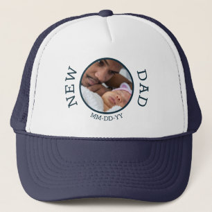 New Dad First Time Dad Custom Photo Personalised Trucker Hat
