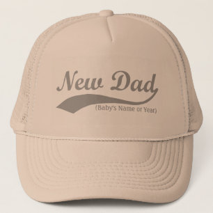 New Dad Hat, Personalised s Name or Year Trucker Hat
