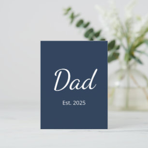 New Dad Minimalist Father's Day Blue   Holiday Postcard
