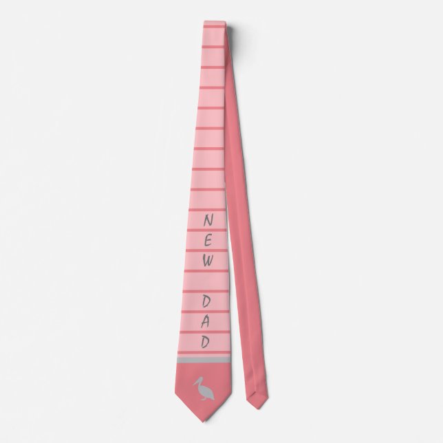 New Dad Nautical Pink Fun Custom Tie (Front)