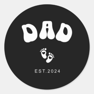 New Dad New Mum Gifts For Women Men Pregnancy Anno Classic Round Sticker